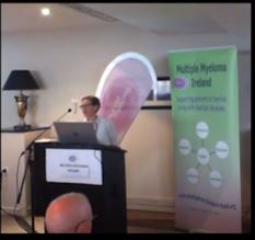 Jess Walsh speaking at multiple myeloma Ireland patient and carer information day